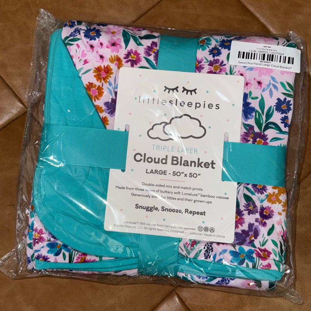 Little sleepies sweet pea cloud blanket